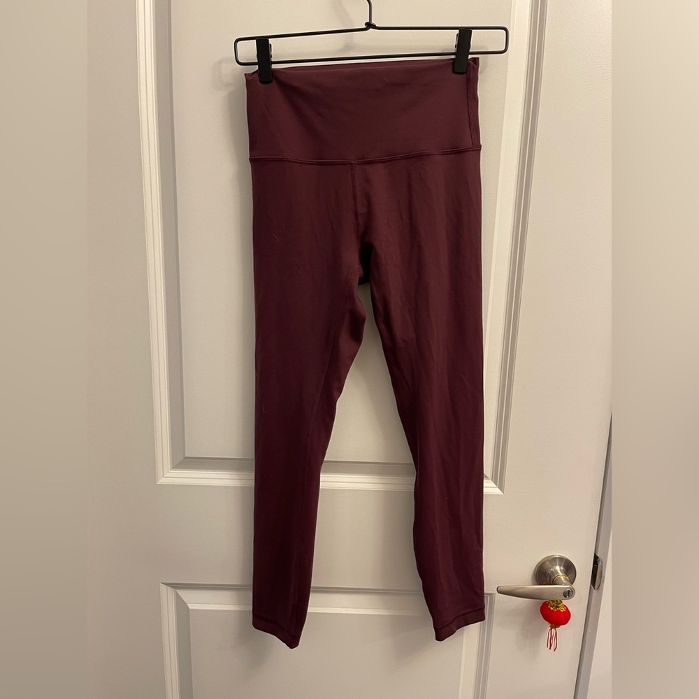 Lululemon Athletica Maroon/Burgundy Fast And Free Leggings - Size 6